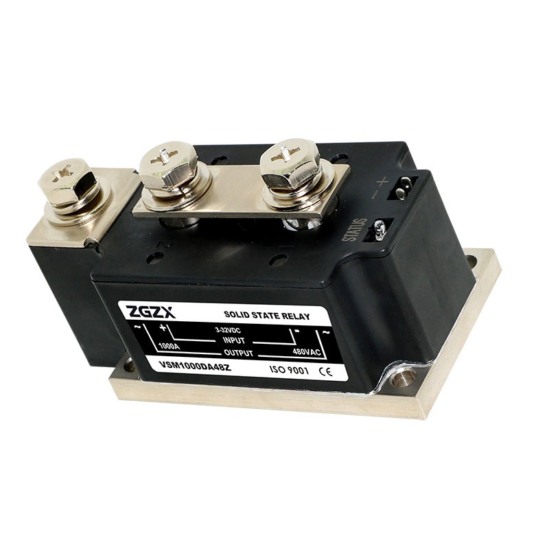 VSM Series 500A-1000A AC SSR, DC control AC solid state relay, input 3-32VDC, input with LED indication, output current capacity 500A-1000A, output voltage 24-480VAC